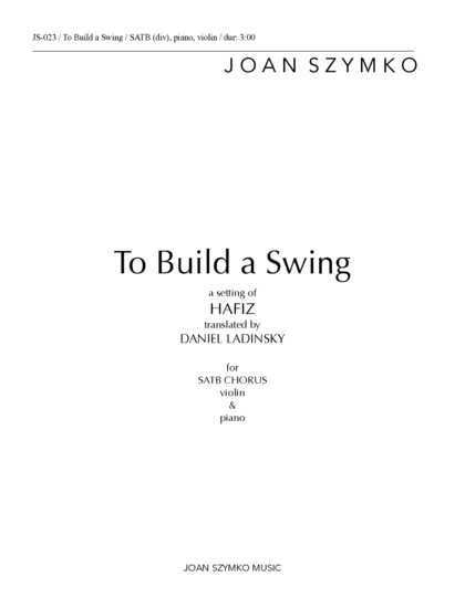 Cover image for To Build a Swing