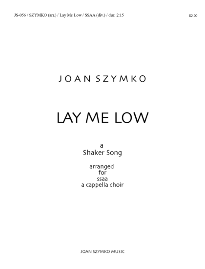 Cover image for Lay Me Low