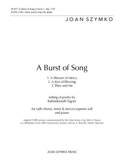 Cover image for A Burst of Song 