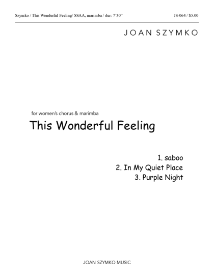 Cover image for This Wonderful Feeling (3 mvts)
