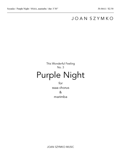 Cover image for This Wonderful Feeling: 3. Purple Night