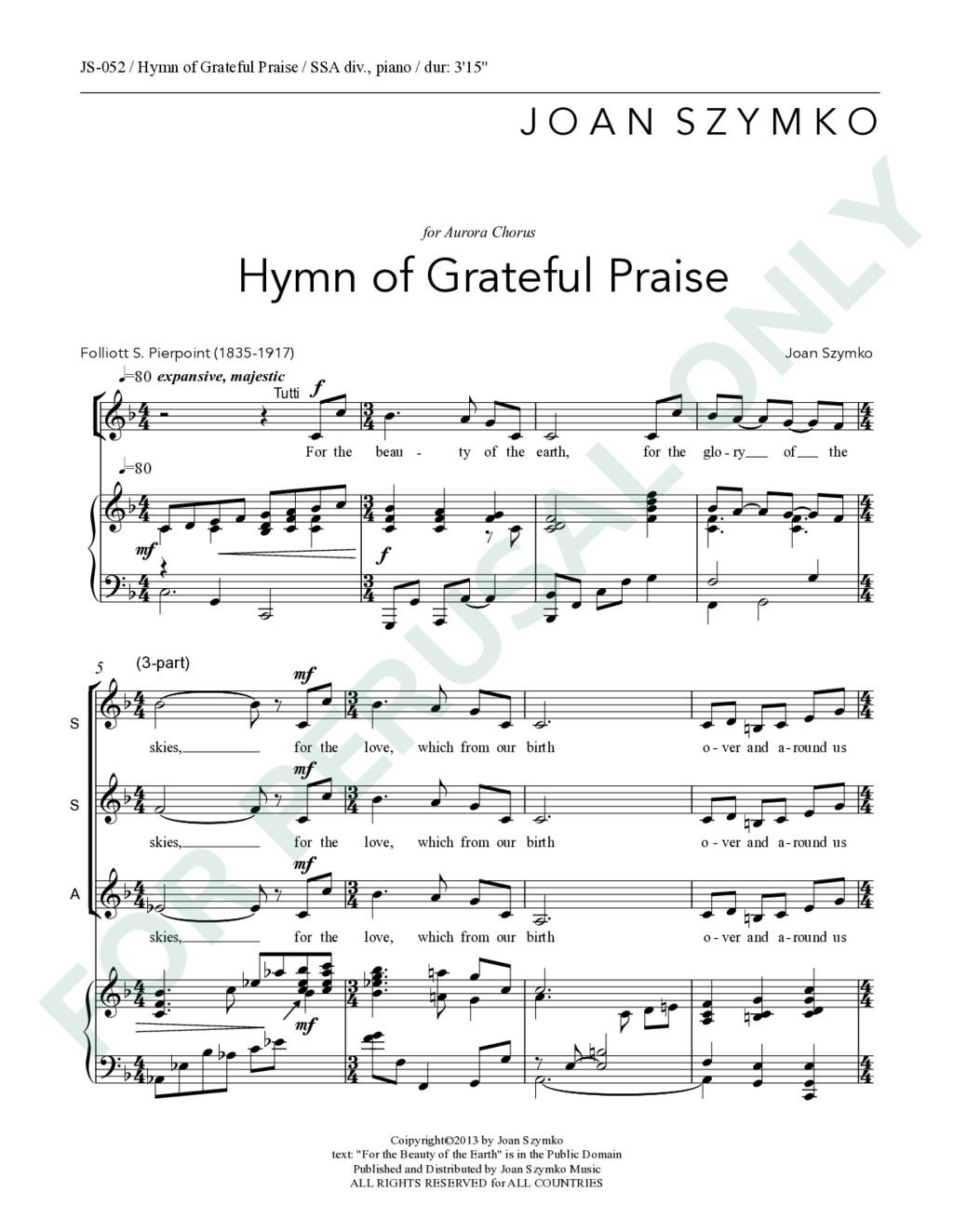 Page 1 of JS-052 score